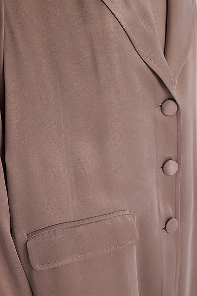 Modern Siluetli Blazer Ceket Vizon - 3