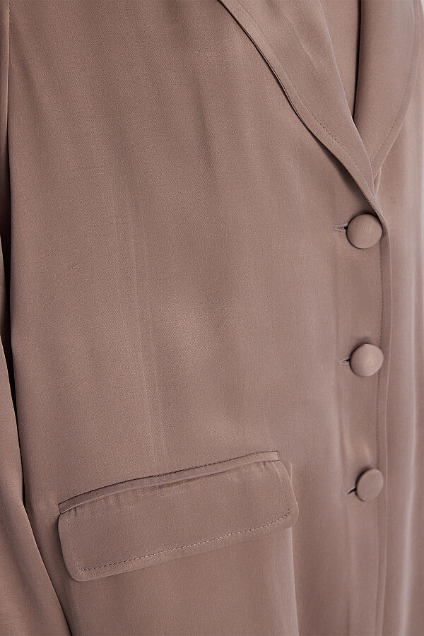 Modern Siluetli Blazer Ceket Vizon - 3