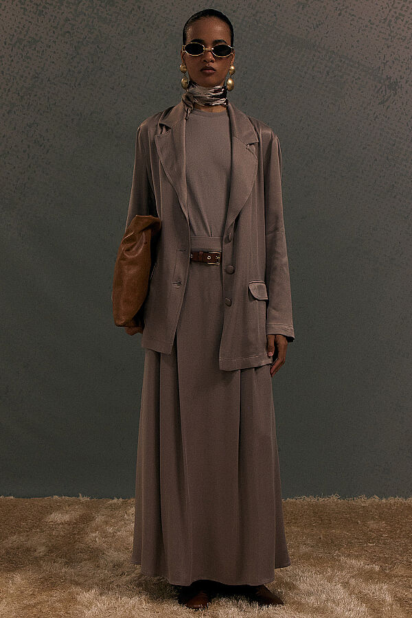 Modern Siluetli Blazer Ceket Vizon - 1