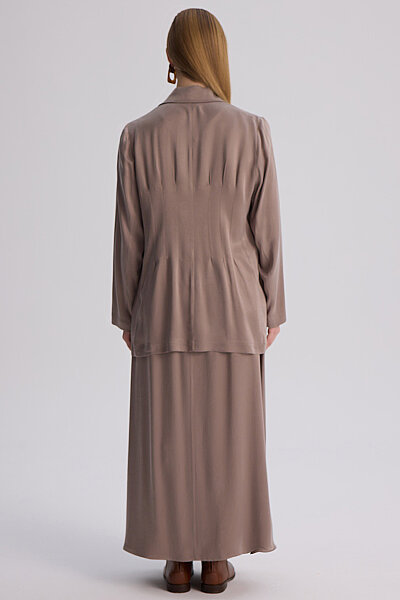 Modern Siluetli Blazer Ceket Vizon - 8