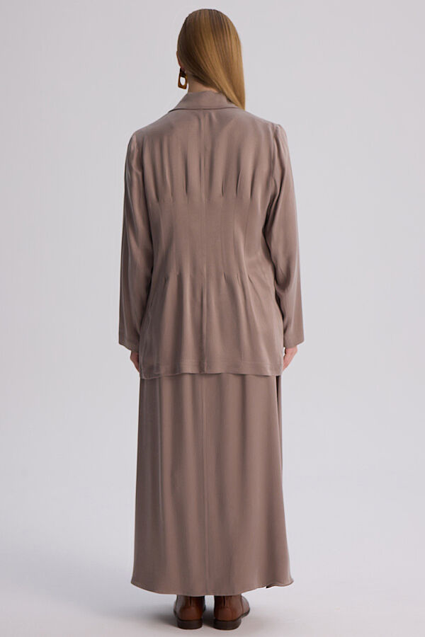 Modern Siluetli Blazer Ceket Vizon - 8