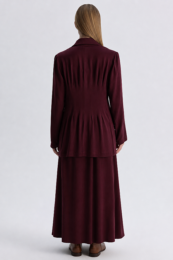Modern Siluetli Blaze Ceket Bordo - 2