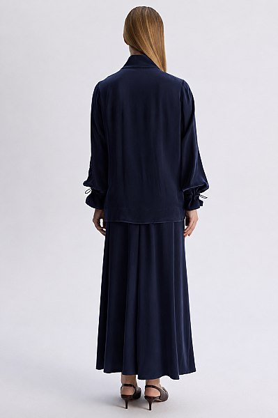 Yüksek Yaka Cepli Minimal Ceket Lacivert - MISS DALIDA (1)