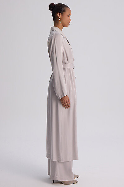 Elegant Kesim Uzun Kap Gri - 3