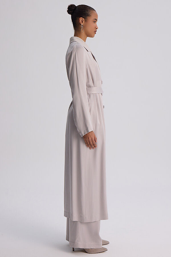 Elegant Kesim Uzun Kap Gri - 3