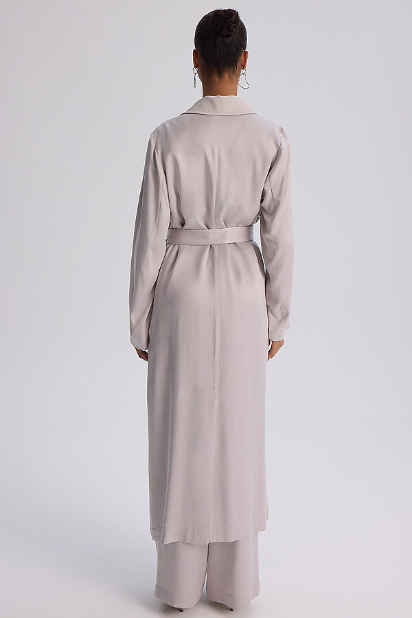 Elegant Kesim Uzun Kap Gri - 4