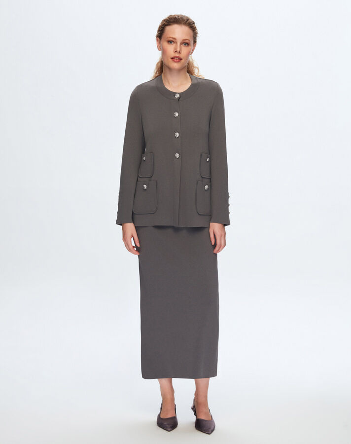 T24K-2010 A Cut Pencil Skirt - 3