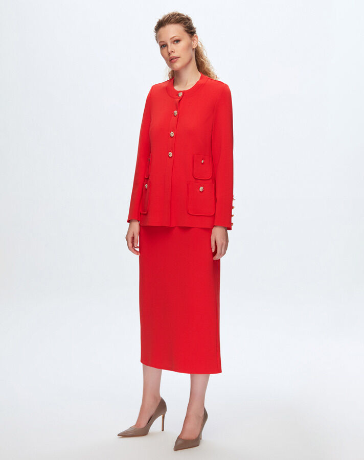 T24K-2010 A Cut Pencil Skirt - 7