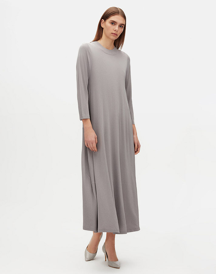 A Cut Round Neck Dress - 5