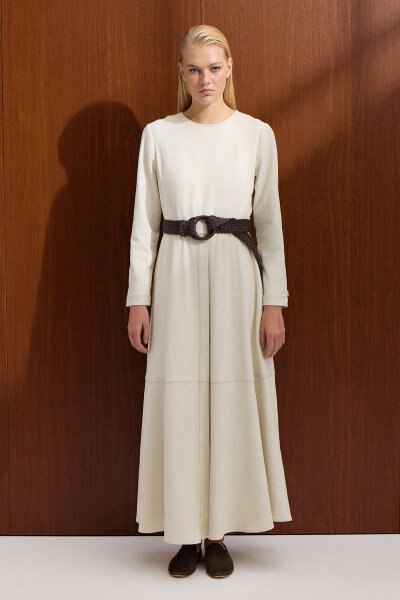 A Form Denim Elbise Ekru 