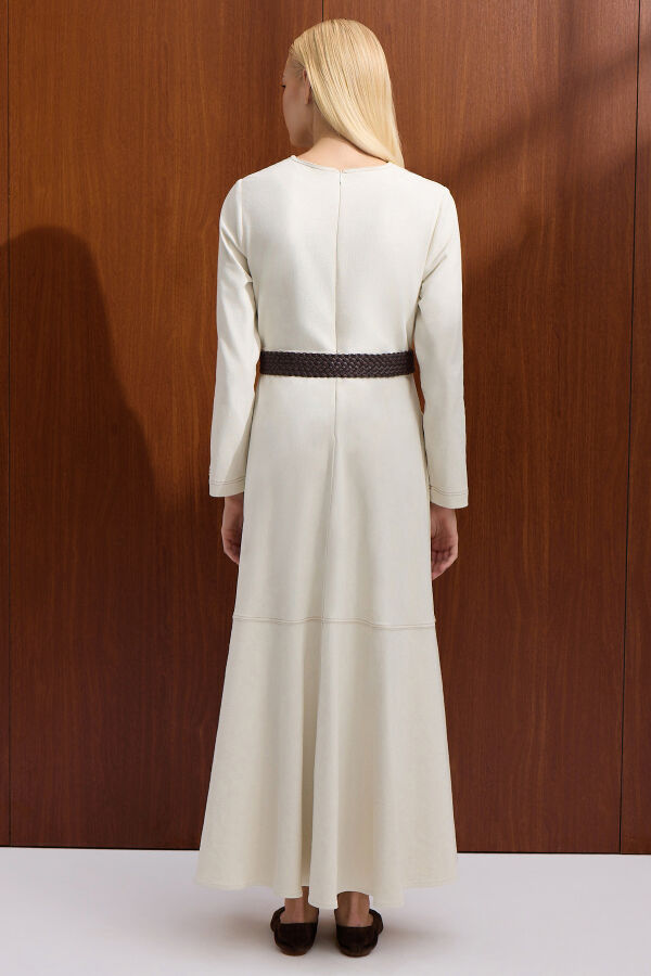 A Form Denim Elbise Ekru - 4