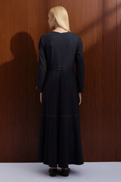 A Form Denim Elbise Siyah - MISS DALIDA (1)
