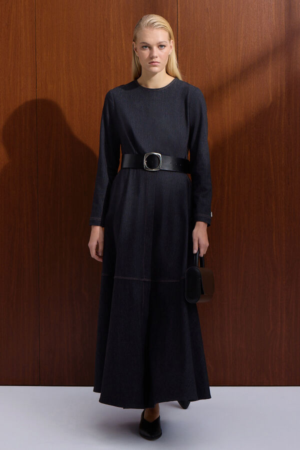 A Form Denim Elbise Siyah - 3