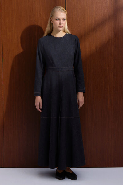 A Form Denim Elbise Siyah - MISS DALIDA