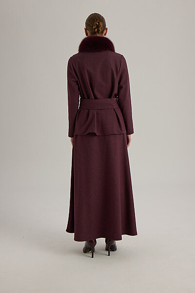  A Kesim Denim Etek Bordo - 7