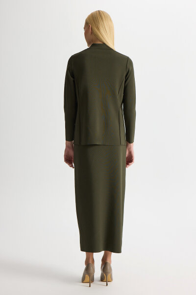 A-Line Solid Color Knit Skirt - 3