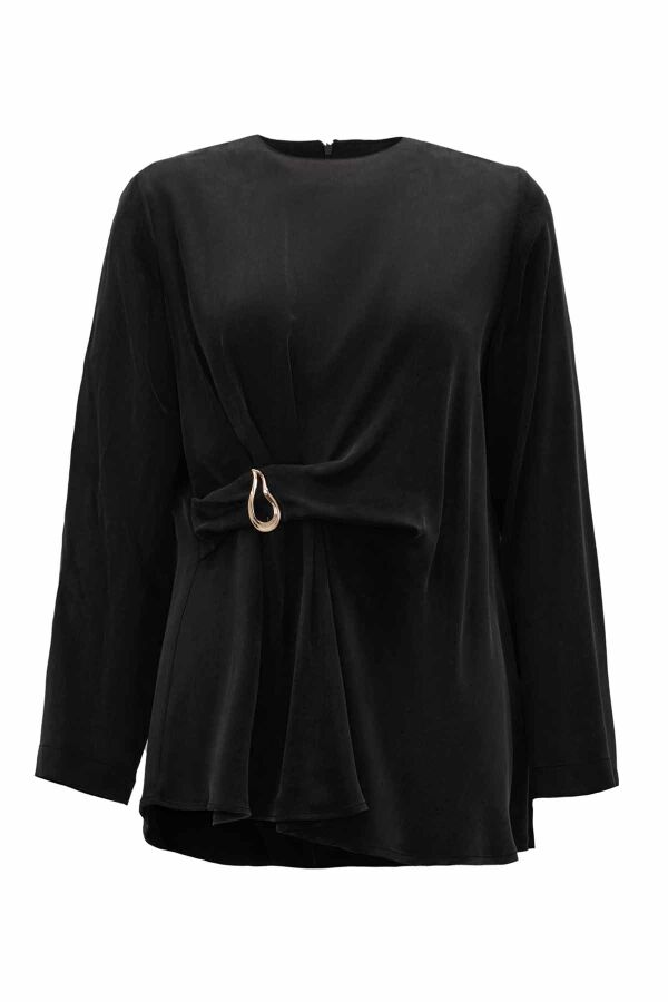 Solid Color Tunic with Accessory Detai - 1
