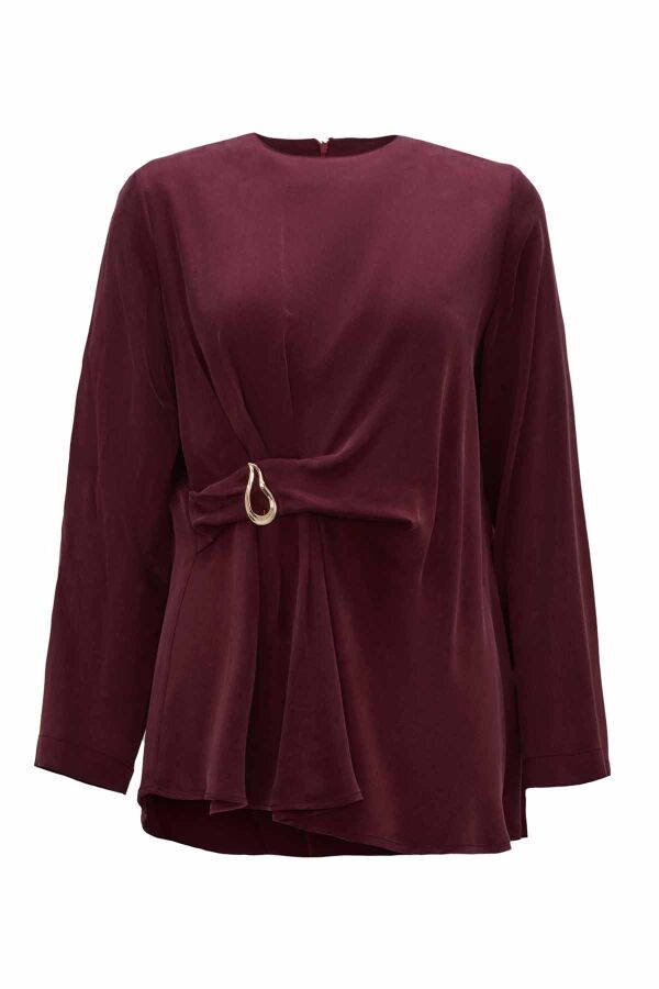 Solid Color Tunic with Accessory Detai - 1