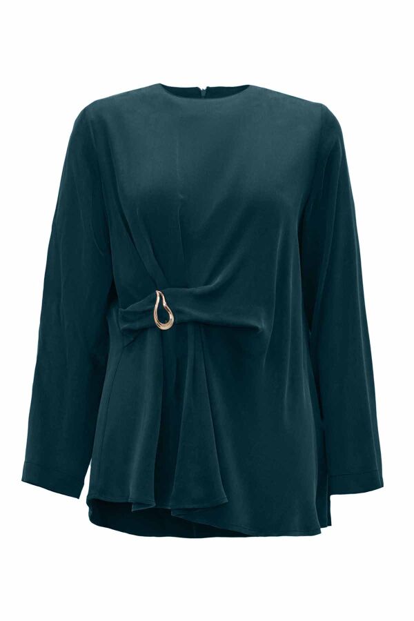 Solid Color Tunic with Accessory Detai - 1