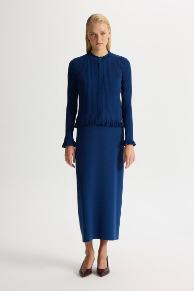 Ajur Detaylı Hırka Elbise Takım Navy 