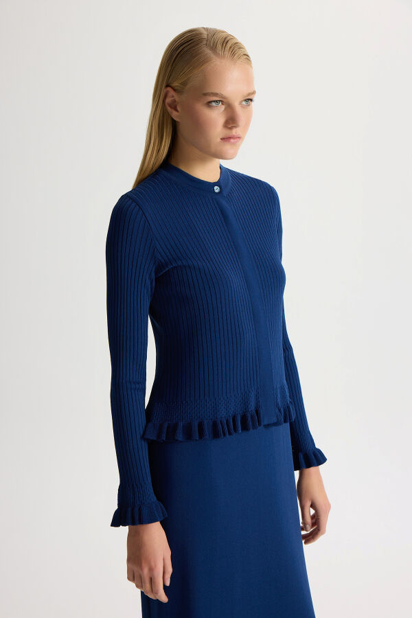 Ajur Detaylı Hırka Elbise Takım Navy - 3