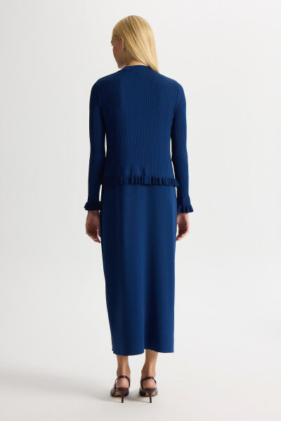Ajur Detaylı Hırka Elbise Takım Navy - 4