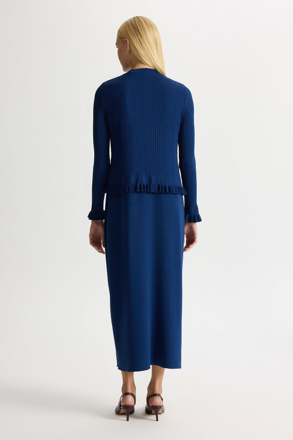 Ajur Detaylı Hırka Elbise Takım Navy - 4
