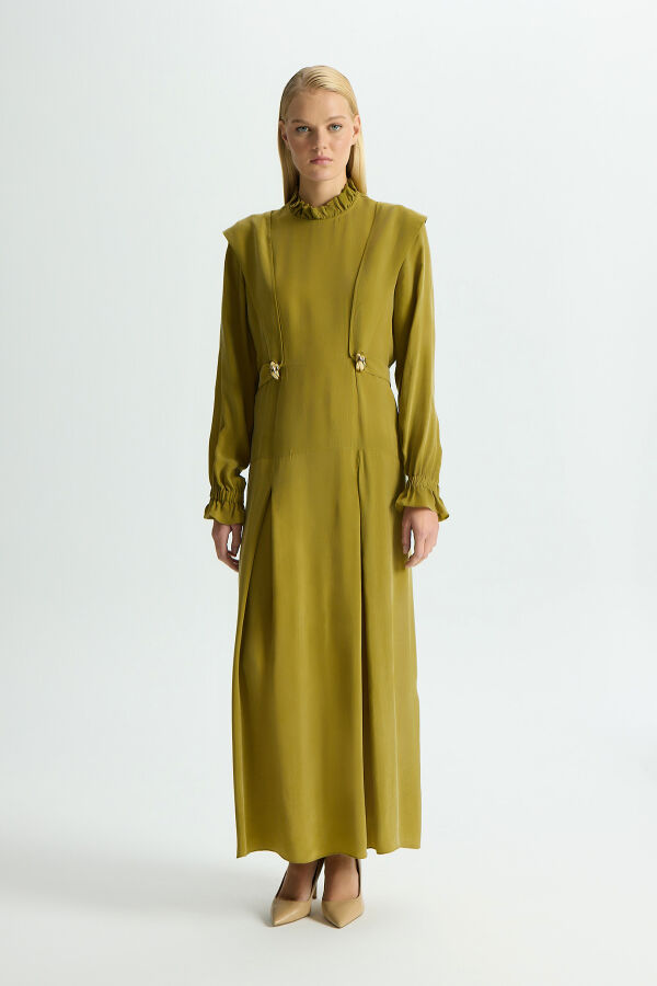 Cupro Dress with Accessory Details - 1