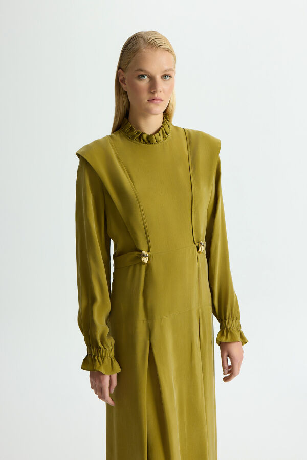 Cupro Dress with Accessory Details - 2