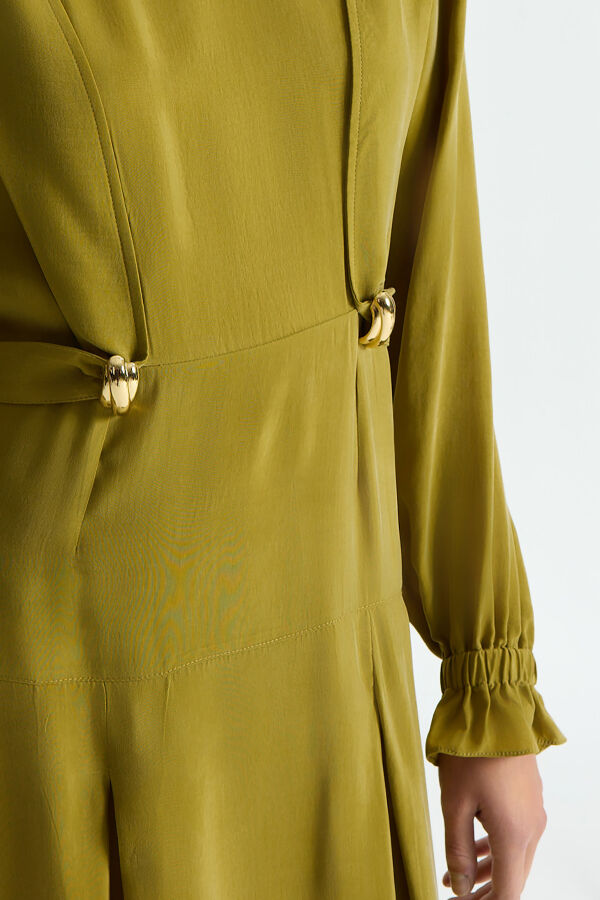 Cupro Dress with Accessory Details - 3