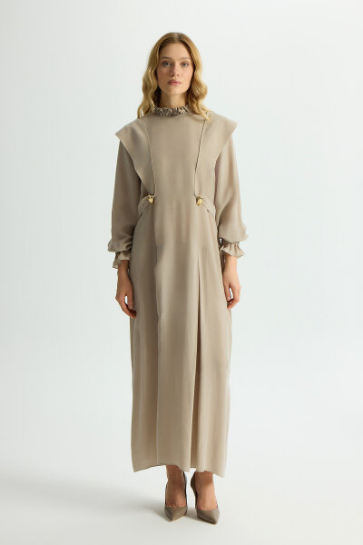 Cupro Dress with Accessory Details 