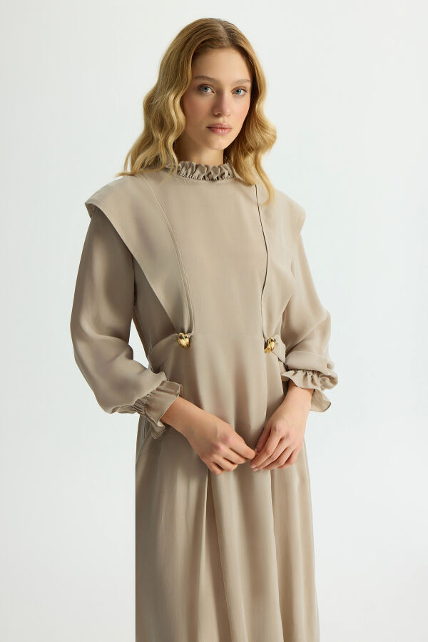 Cupro Dress with Accessory Details - 2