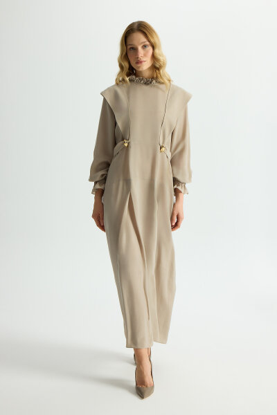 Cupro Dress with Accessory Details - 3