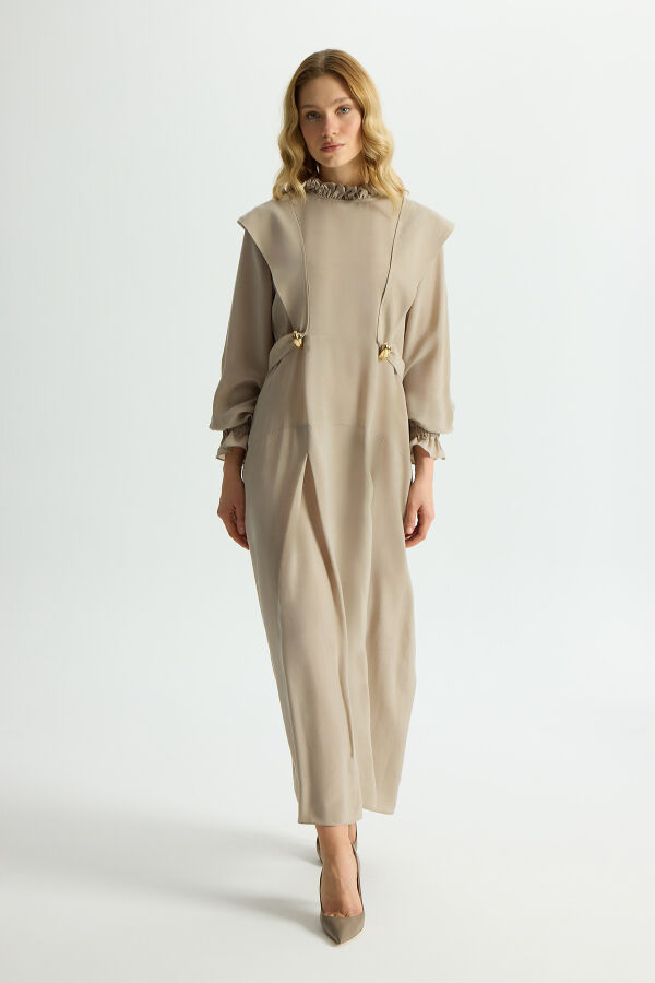 Cupro Dress with Accessory Details - 3