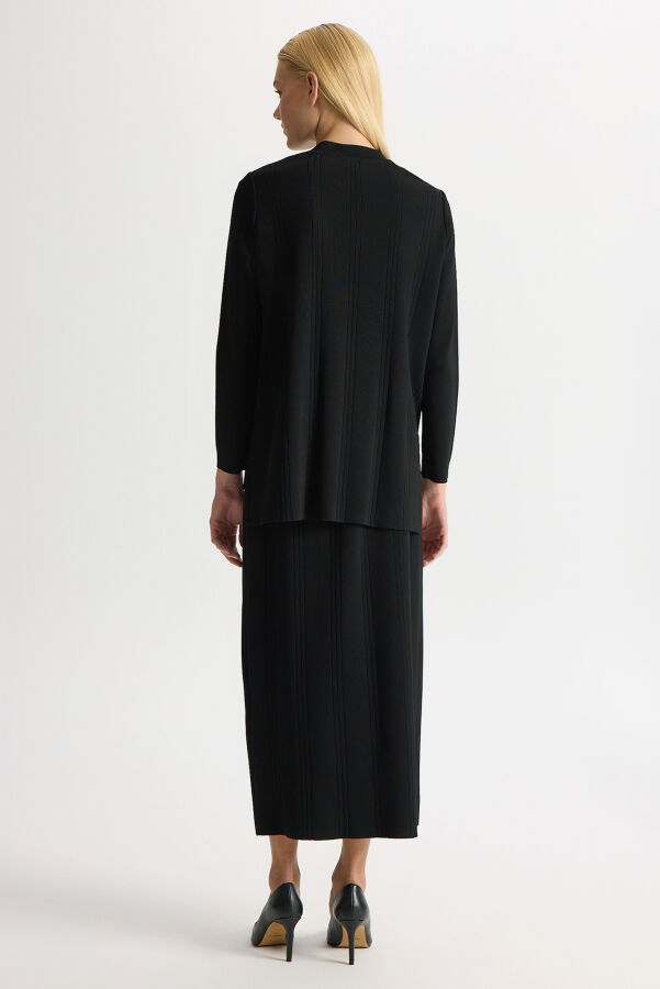 Knitted Pencil Skirt with Accessory Details - 4