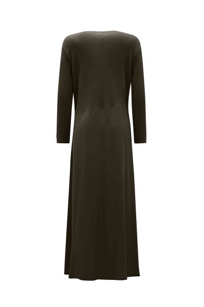 T26K-4023 Asimetrik Kesim Triko Cupro Elbise DARDO-TAUPE - MISS DALIDA (1)