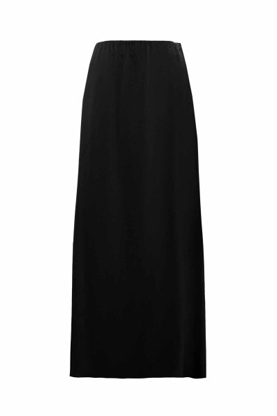 Asymmetrical Cut Black Cupro Skirt - MISS DALIDA