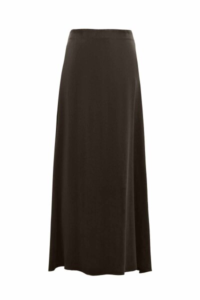Asymmetrical Cut Brown Cupro Skirt - MISS DALIDA