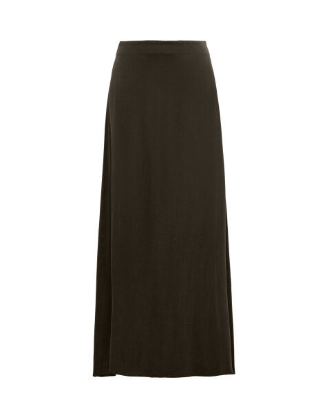 Asymmetrical Cut Brown Cupro Skirt - MISS DALIDA (1)