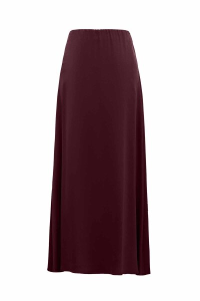 Asymmetrical Cut Burgundy Cupro Skirt 