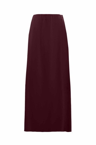 Asymmetrical Cut Burgundy Cupro Skirt - MISS DALIDA (1)