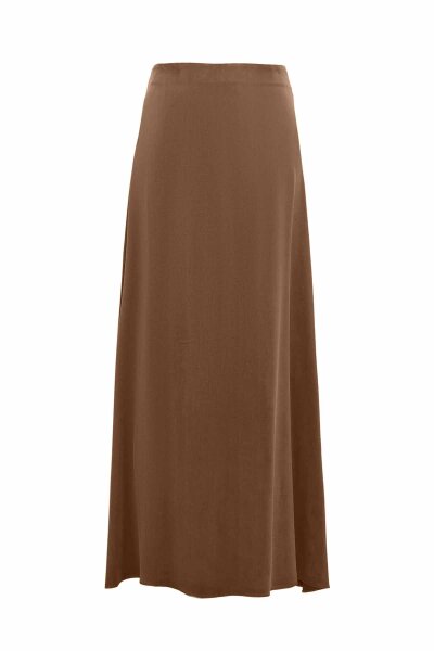 Asymmetrical Cut Camel Cupro Skirt - MISS DALIDA (1)