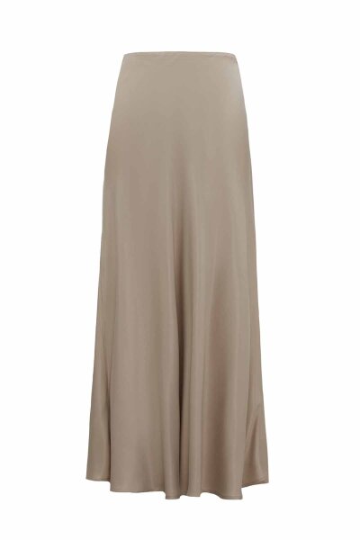 Asymmetrical Cut Stone-Colored Cupro Skirt - MISS DALIDA