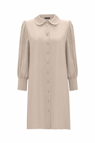 Baby Collar Balloon Sleeve Cupro Shirt - 10