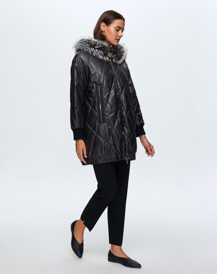 T24K-8015 Diamond Shearling Coat - 3