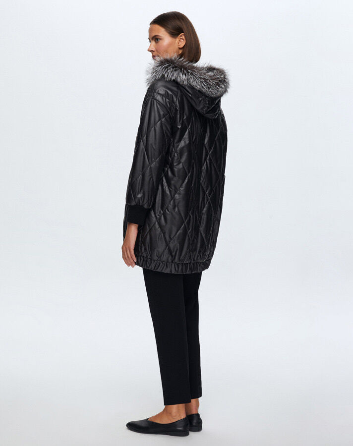 T24K-8015 Diamond Shearling Coat - 4