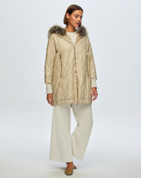 T24K-8015 Diamond Shearling Coat - 2