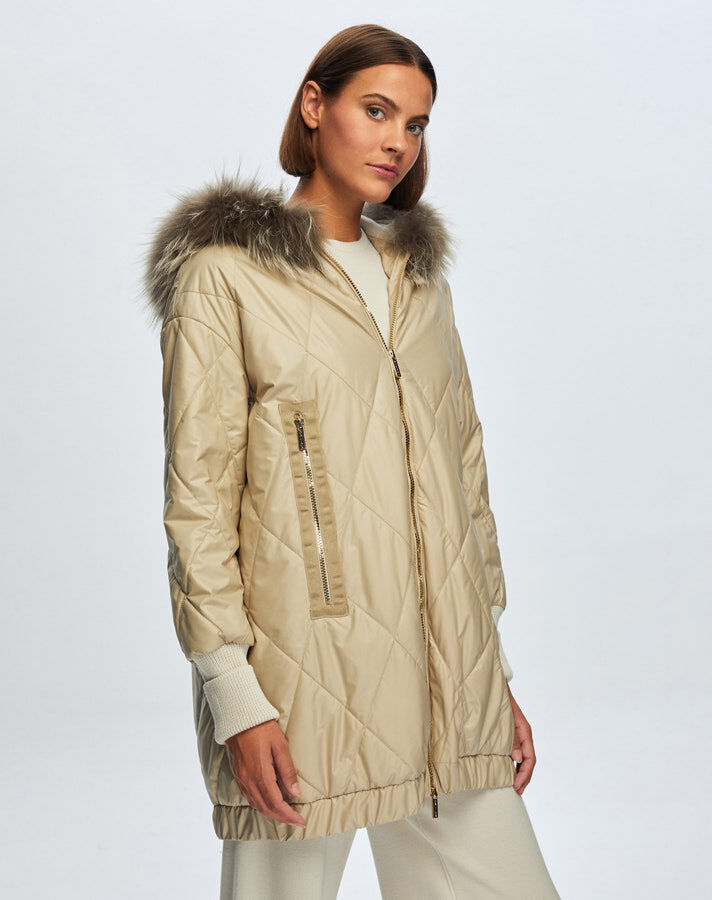 T24K-8015 Diamond Shearling Coat - 1