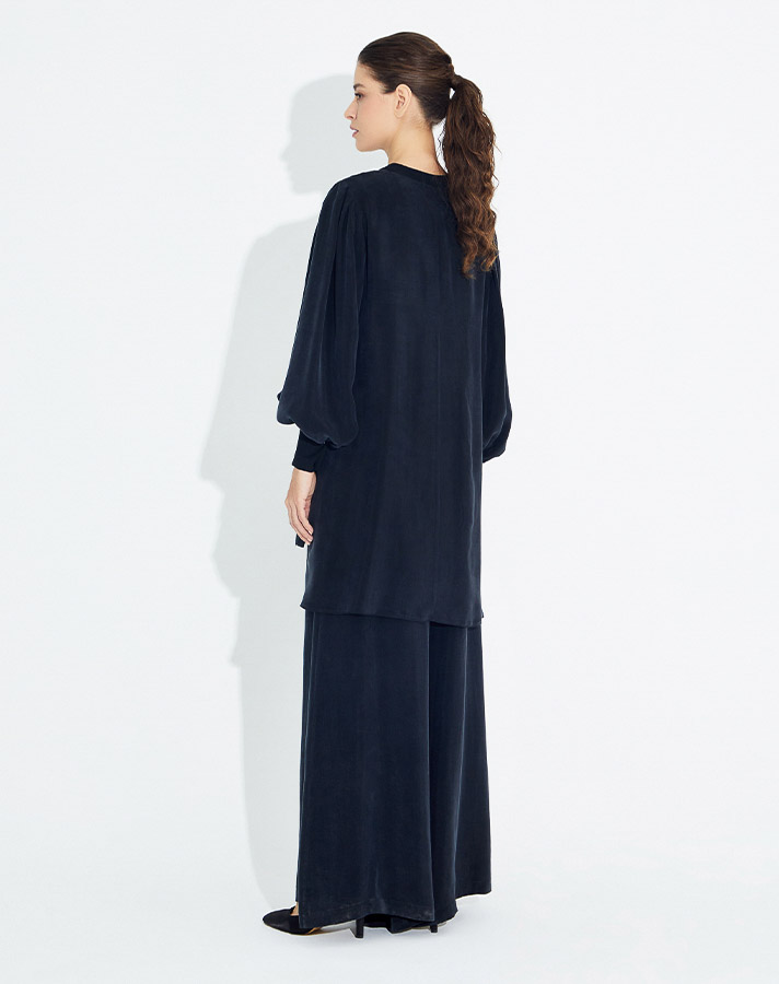 T23Y-6033 Balloon Sleeve Cupra Tunic - 7