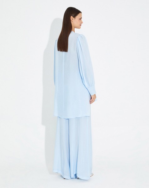 T23Y-6033 Balloon Sleeve Cupra Tunic - 2